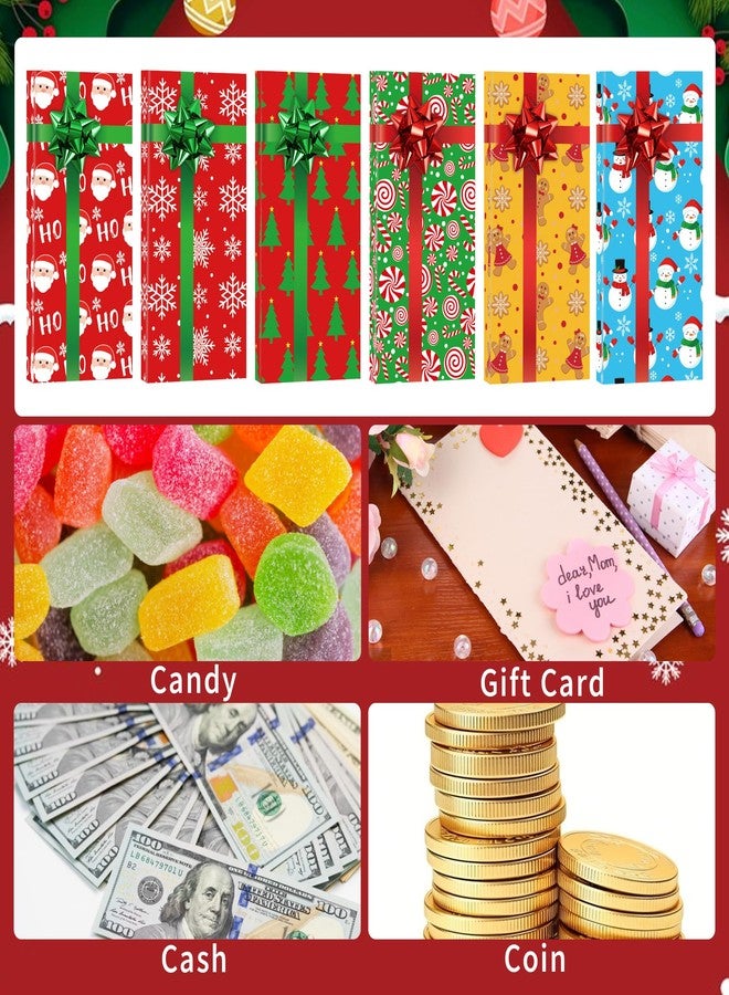 peony man 12 Pack Christmas Gift Card Holder Boxes with Bows and Tags Santa Claus Snowman Gift Card Boxes Christmas Tree Snowflake Gifts Wrap Box for Xmas Holiday Party Favors Gifts Wrapping - Image 4